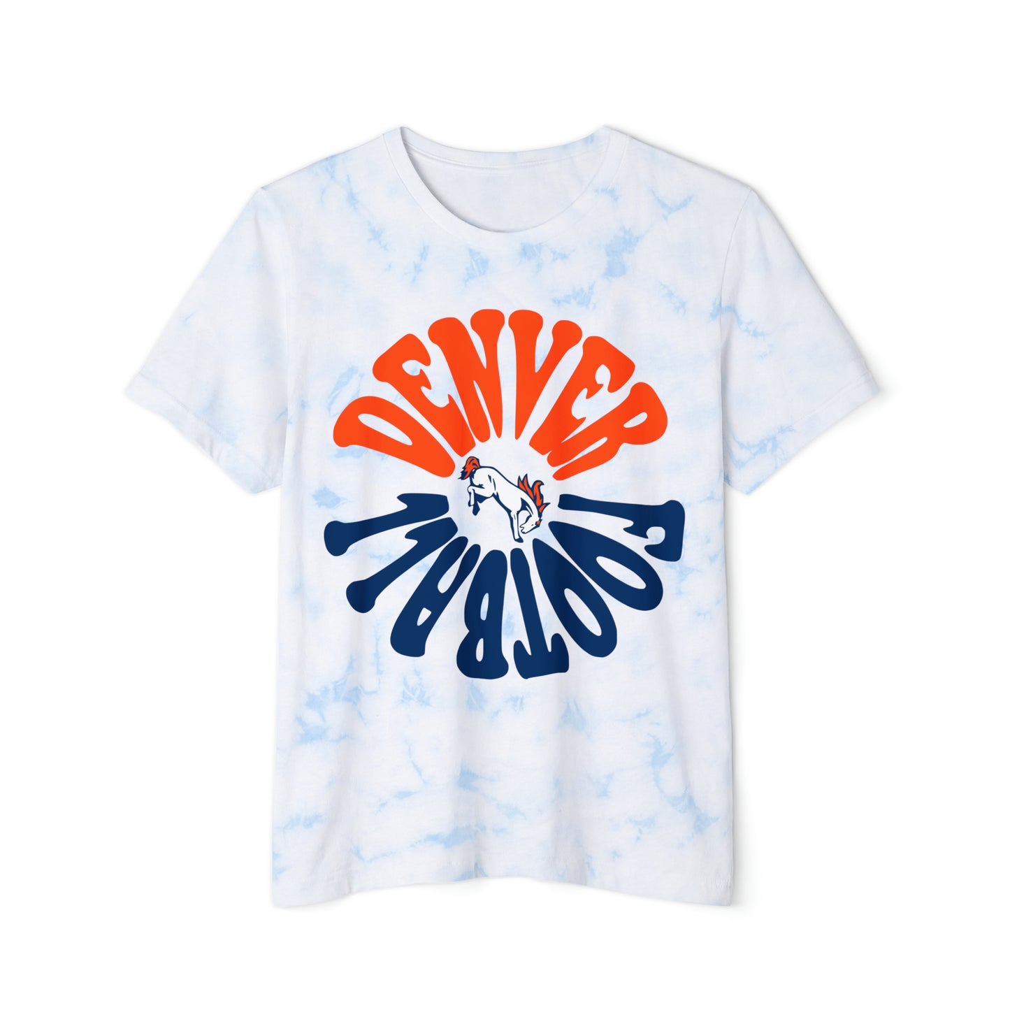 Tie Dye Retro Denver Broncos Tee - Vintage Colorado Football Short Sleeve T-Shirt - Men's & Women's - Design 2