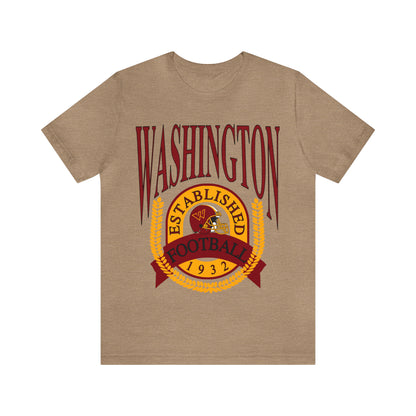90's Washington Commanders Short Sleeve T-Shirt - Vintage Football Tee - Retro Redskins 70's, 80's, 90's - Design 1