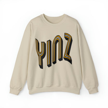 YINZ - Pittsburgh Steelers - Hippy Style Pennsylvania Football Crewneck Sweatshirt - Vintage Men's & Women's Apparel - Design 3