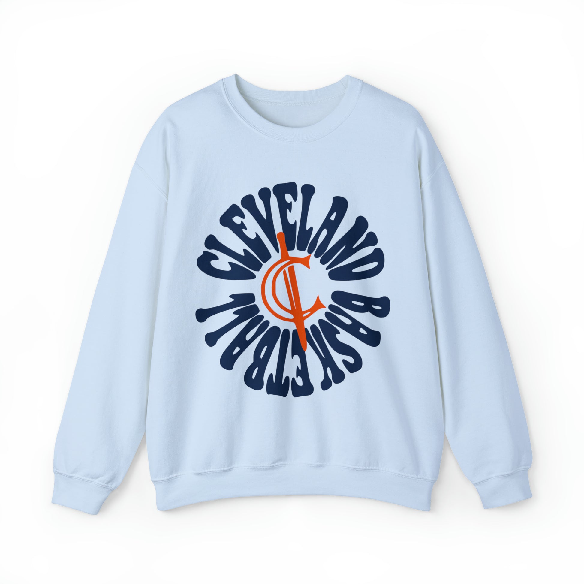 Throwback Cleveland Cavaliers Sweatshirt - Blue and Orange Vintage Style Basketball Crewneck