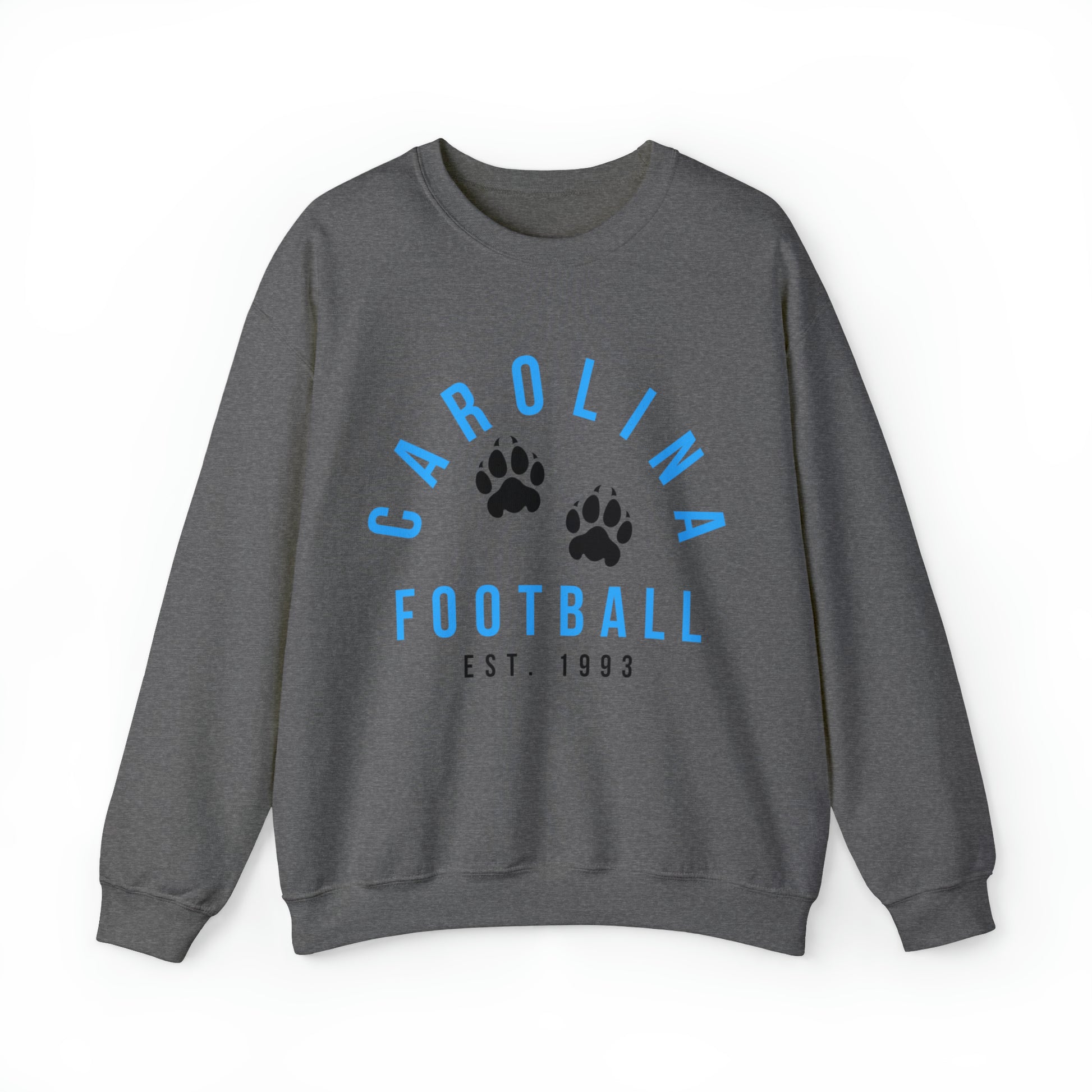 Black Carolina Panthers Crewneck Sweatshirt - Retro NFL Football Hoodie Apparel - Vintage Men's and Women's - Design 4