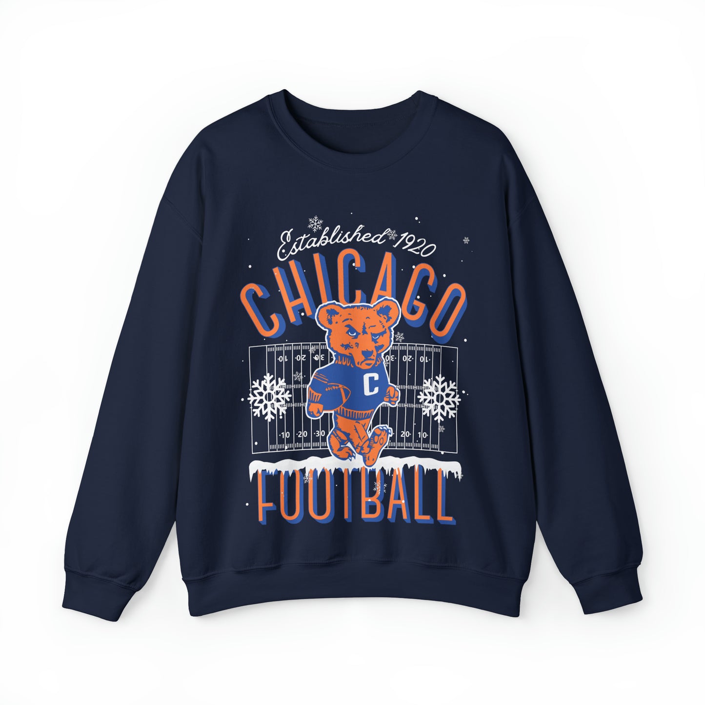 Chicago Bears Christmas Crewneck Sweatshirt - Vintage Holiday Mascot NFL Football - Men's & Women's Winter Hoodie