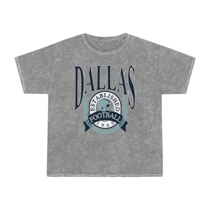 Rock N' Roll Dallas Cowboys Football Hippy Style Tie Dye Short Sleeve T-Shirt - Men's & Women's Unisex Mineral Wash T-Shirt - Design 1