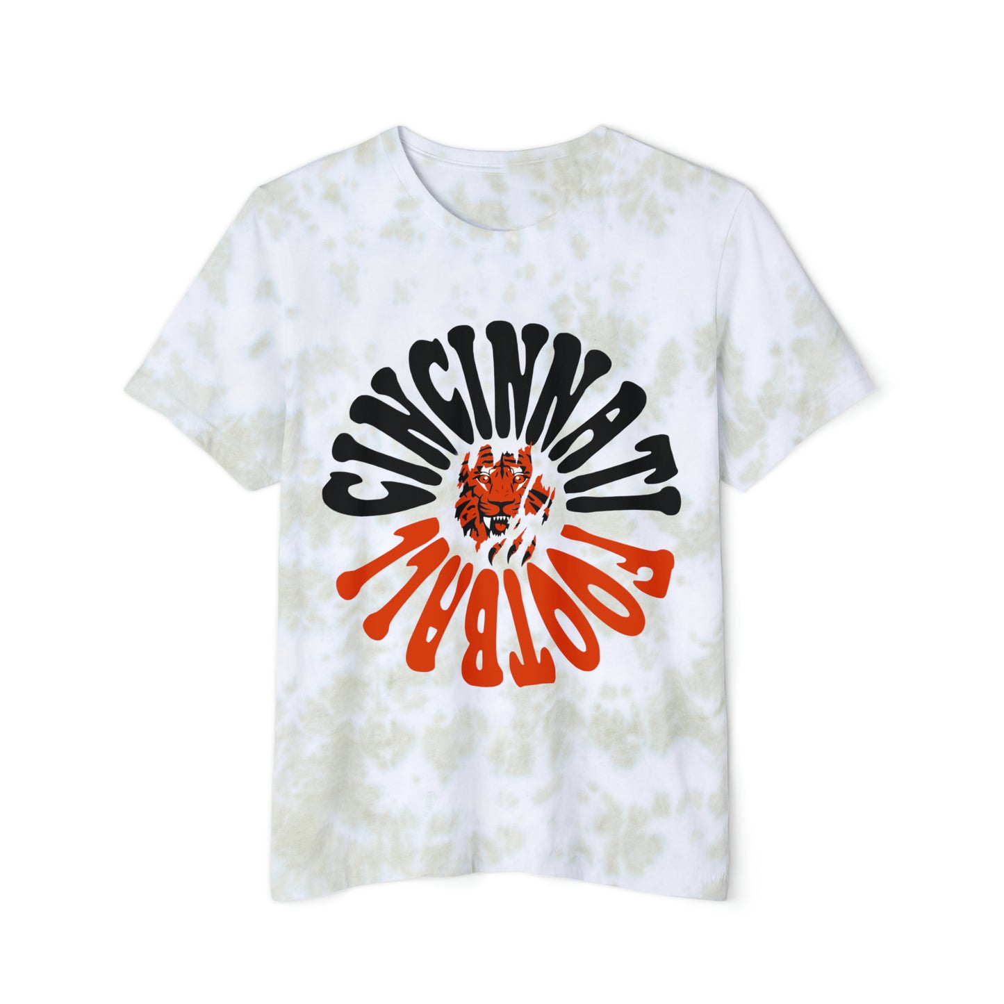 Tie Dye Cincinnati Bengals T-Shirt - Hippy Vintage Joe Burrow Acid Wash Oversized Men's & Women's - Design 2