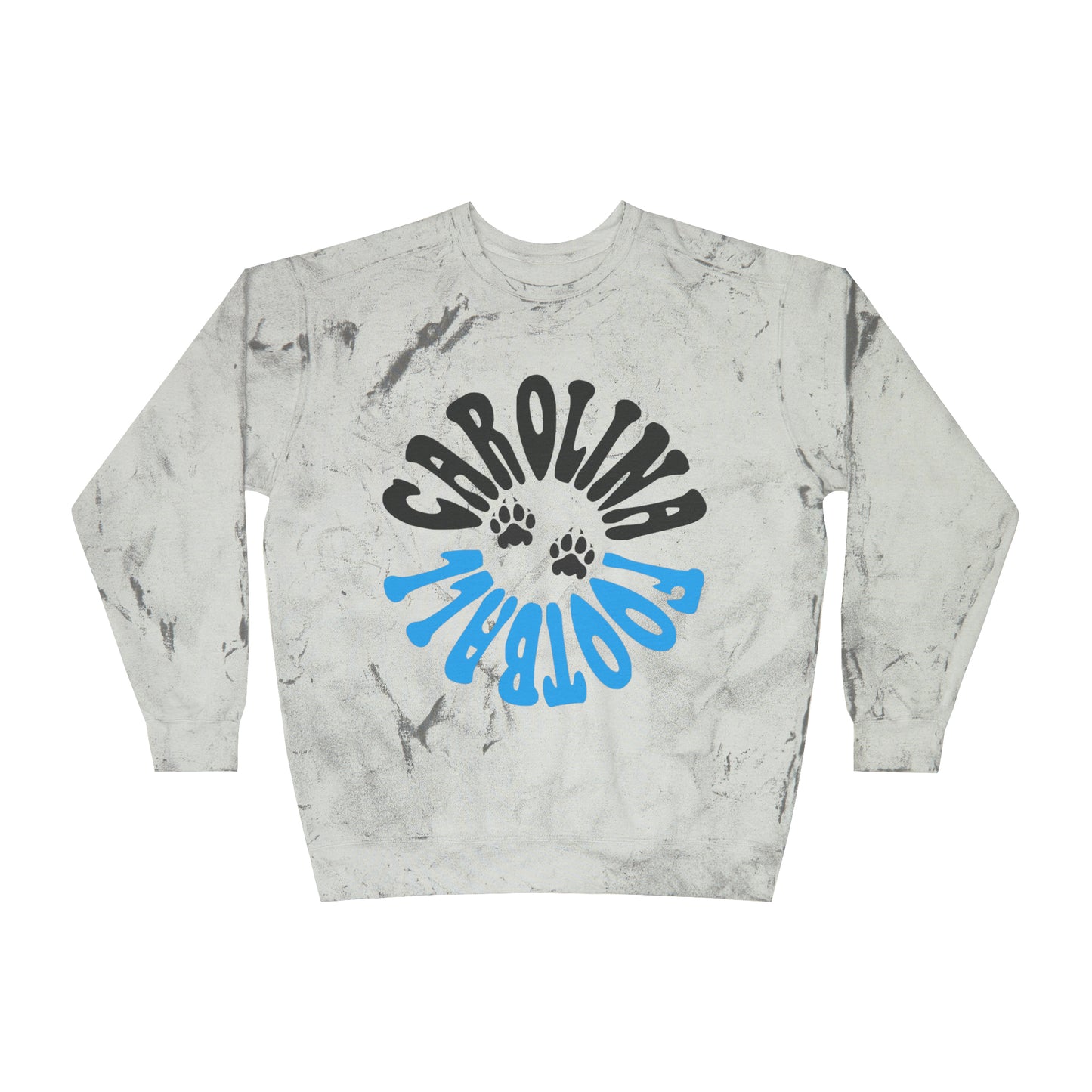 Tie Dye Carolina Panthers Crewneck Sweatshirt - Retro NFL Football Hoodie - Comfort Colors Vintage Men's and Women's - Design 2