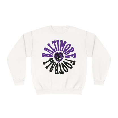 Hippy Baltimore Ravens Crewneck Sweatshirt - Vintage NFL Football Hoodie - Retro Men's & Women's NFL Football Sweatshirt - Design 2