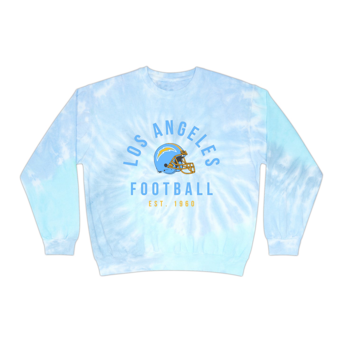 Tie Dye Vintage Los Angeles Chargers Crewneck Sweatshirt - Vintage California Football Sheep Style Apparel - Design 3