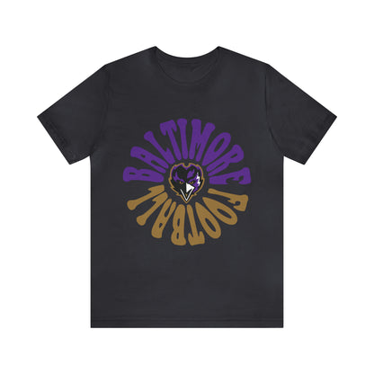 Hippy Baltimore Ravens T-Shirt - Vintage NFL Football Short Sleeve Style Tee - Retro Men's & Women's T-Shirt - Design 2