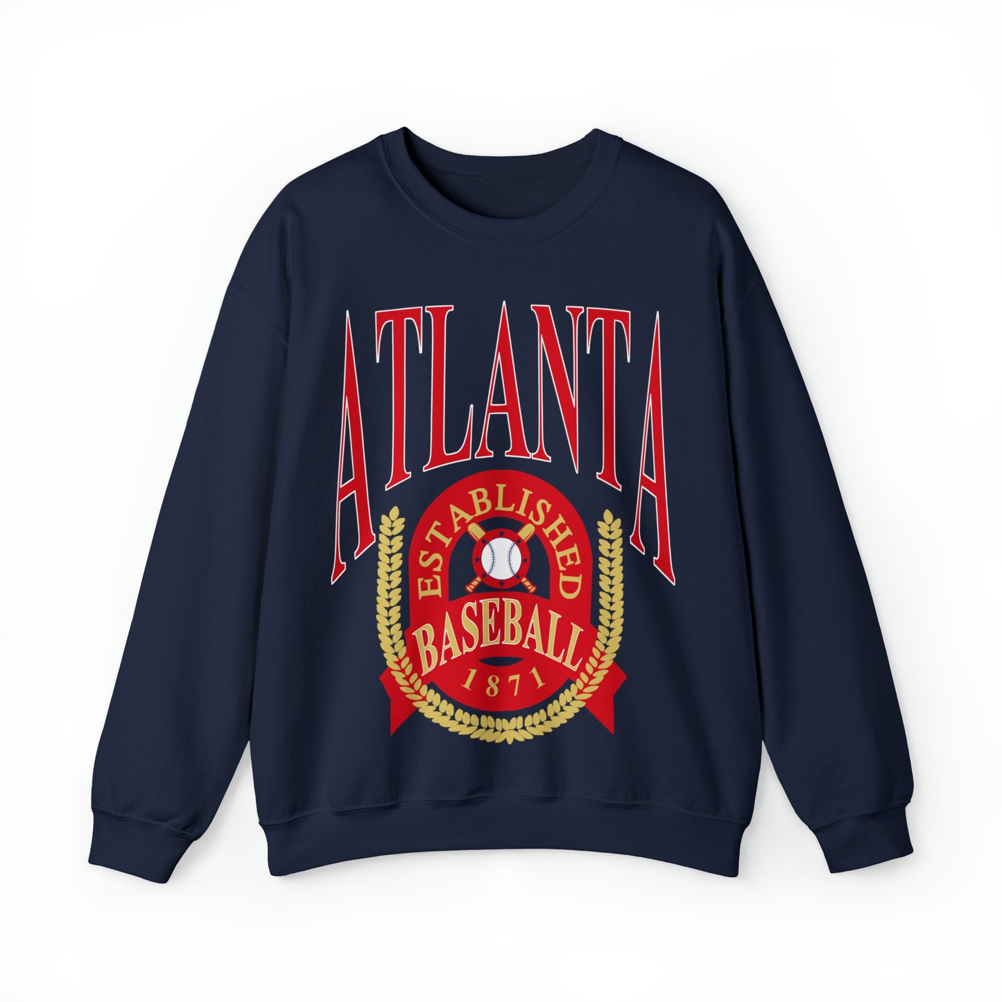 Throwback Atlanta Baseball Sweatshirt - Vintage Style Unisex Crewneck