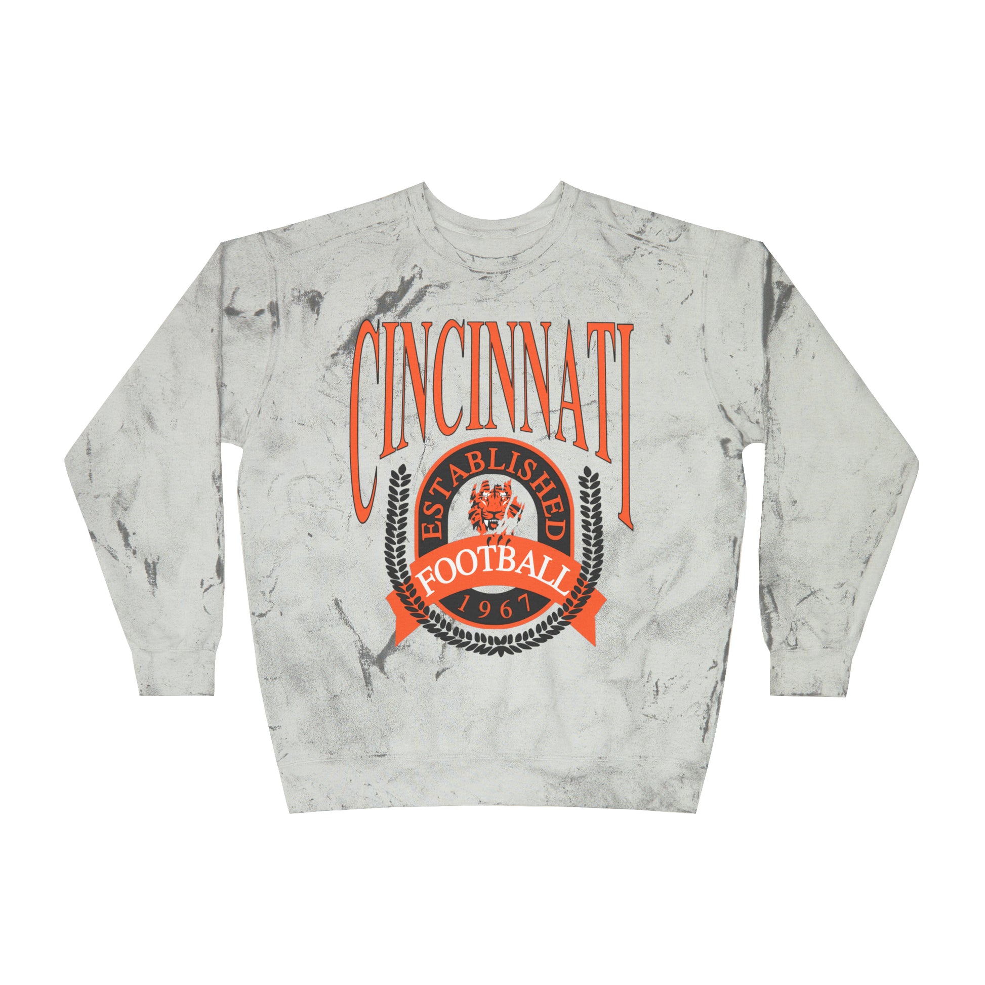 Tie Dye Cincinnati Bengals Crewneck Sweatshirt - Vintage Hippy NFL Football Hoodie - Men's Women's Oversized Acid Wash Apparel Design 2