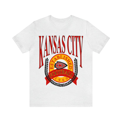 Vintage Kansas City Chiefs T-Shirt - NFL Football Short Sleeve Oversized Tee - Chiefs Travis Kelce Game Apparel - Design 1