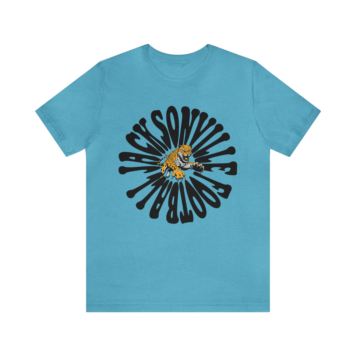 Jacksonville Jaguars Short Sleeve T-Shirt - Hippy Retro NL Football Oversized Tee - Vintage Men's & Women's T-Shirt - Design 2