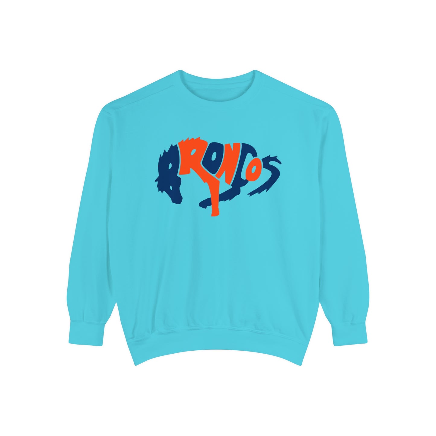 Comfort Colors Denver Broncos Crewneck Sweatshirt - Vintage Colorado Football Men's & Women's - Design 3
