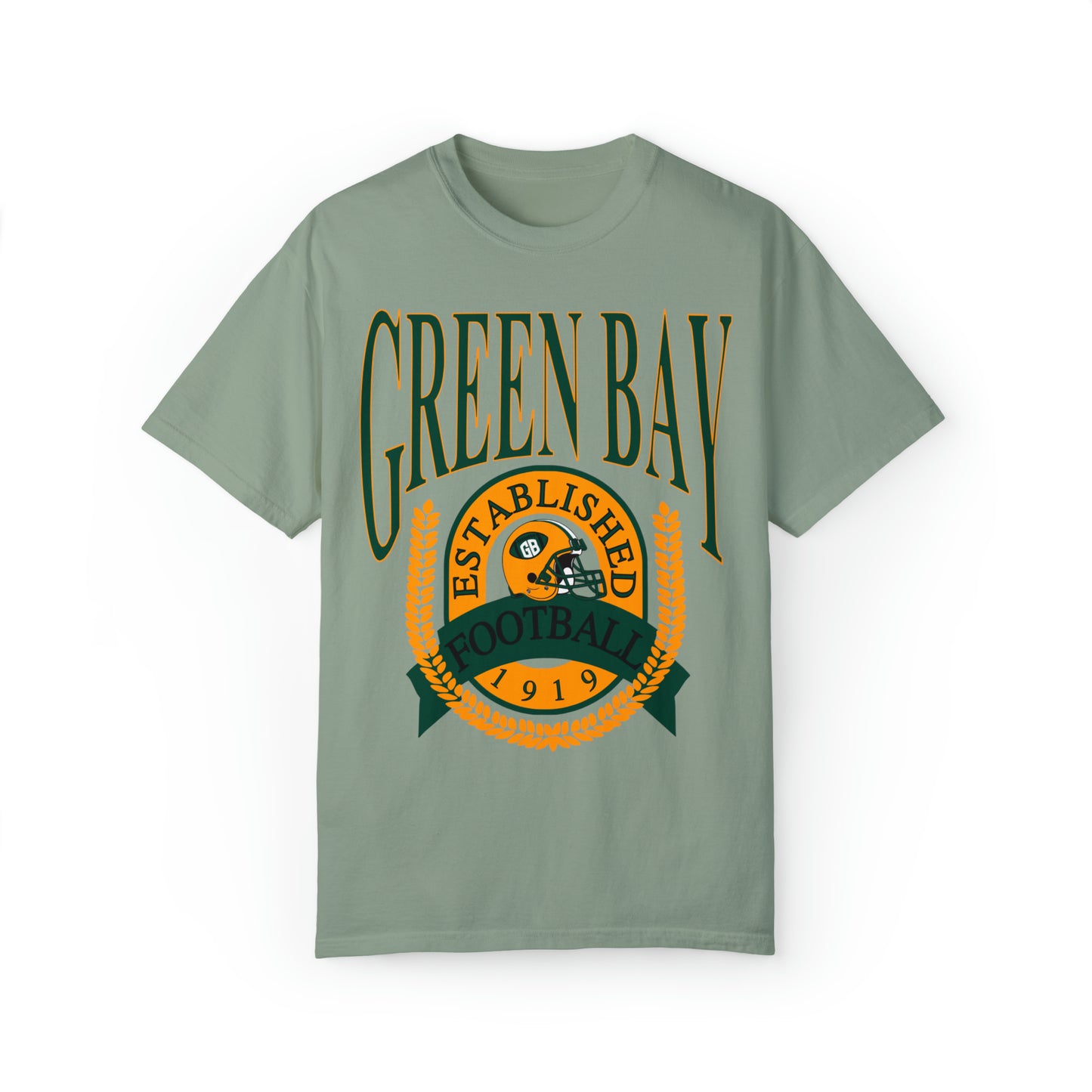 Comfort Colors Throwback Green Bay Packers Football Short Sleeve T-Shirt - Vintage Retro Tee - Men's Women's - Design 1