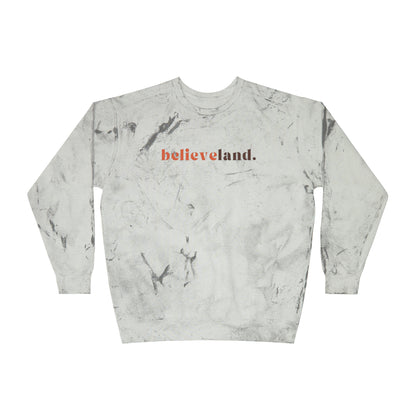 Tye Dye Cleveland Browns Crewneck Sweatshirt - Acid Wash Believeland Comfort Colors Hoodie - Color Blast Crewneck Sweatshirt - Design 11