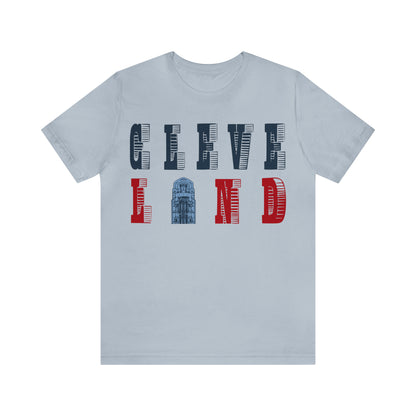 Vintage Cleveland Baseball Letters Tee Retro Short Sleeve Unisex T-Shirt
