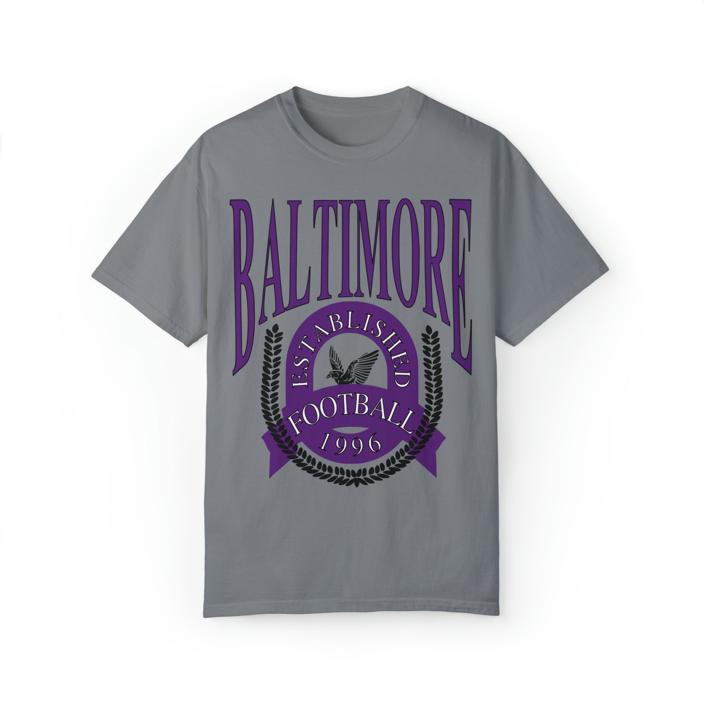 Throwback Baltimore Ravens T-Shirt - Comfort Colors NFL Football Short Sleeve Tee Unisex Men's Women's Oversized Apparel - Design 2