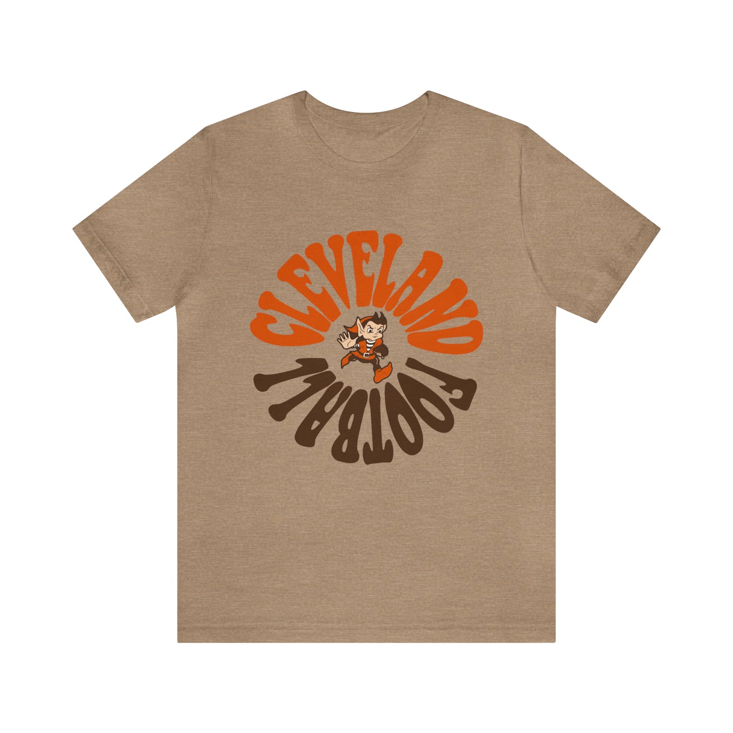 Hippy Cleveland Browns T-Shirt - Vintage Brownie Elf Cleveland Browns NFL Football Short Sleeve Tee - Retro Fan Gear Apparel Teem - Design 6