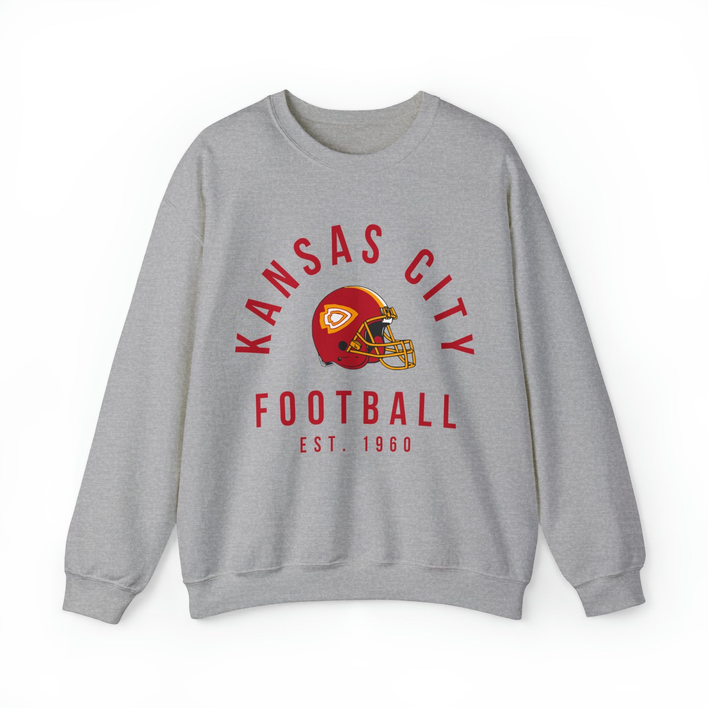 Vintage Kansas City Chiefs Sweatshirt - Retro NFL Football Chiefs Oversized Hoodie - Travis Kelce Crewneck - Black Yellow Red - Design 5