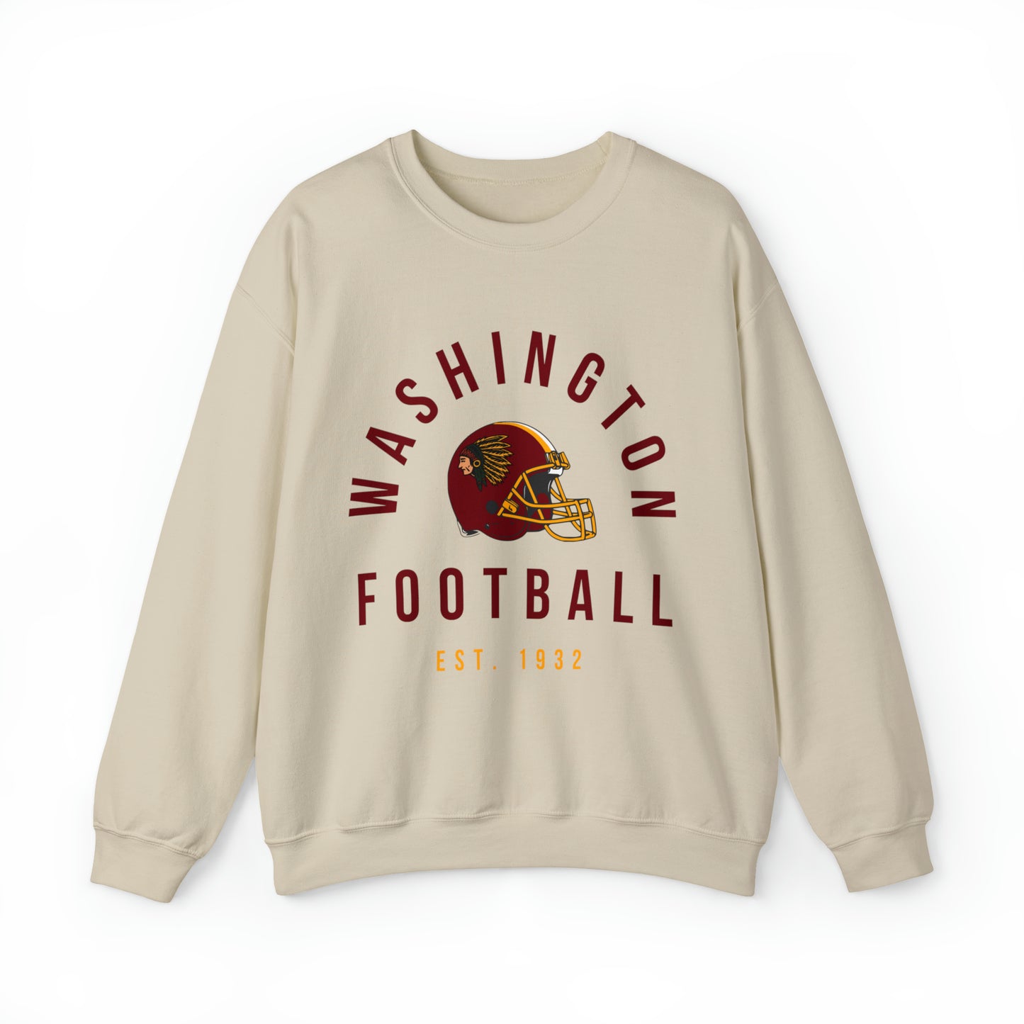 Throwback Washington Redskins Crewneck - Vintage Football Sweatshirt - Retro Commanders 70's, 80's, 90's - Design 3