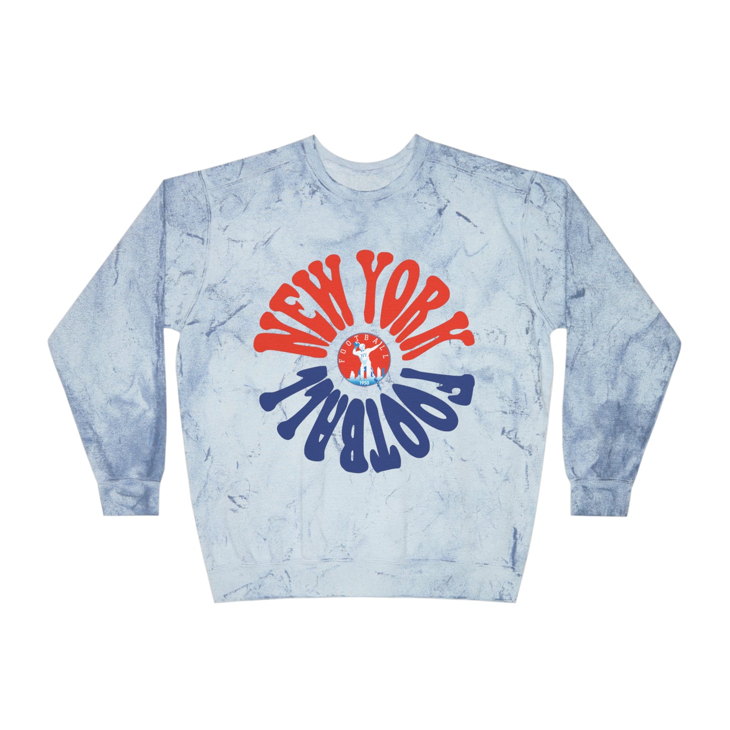 Tie Dye Hippy Retro New York Giants Football Sweatshirt - Vintage Style Football Crewneck - Men's & Women's Football Apparel