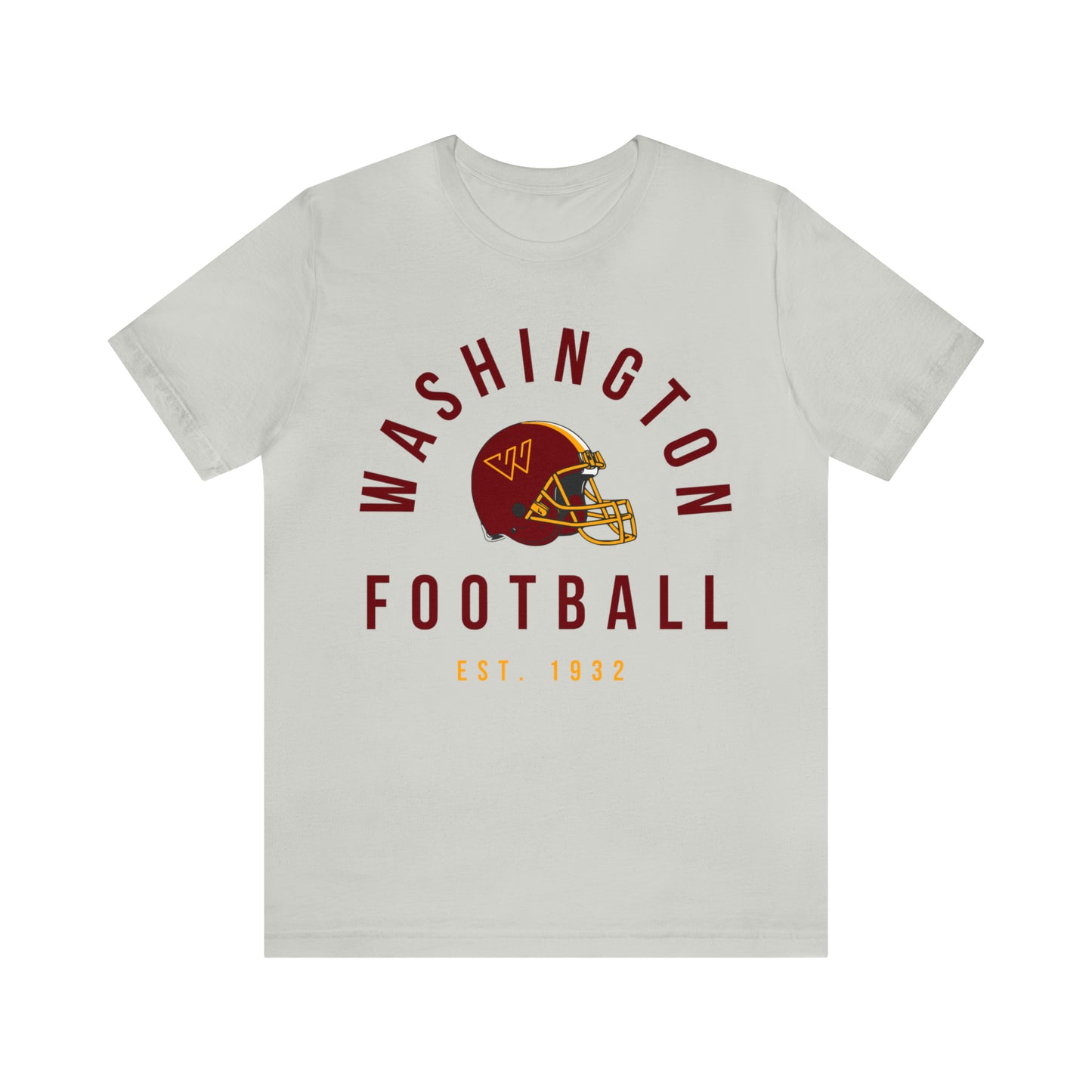 Throwback Washington Commanders Short Sleeve T-Shirt - Vintage Football Tee - Retro Redskins 70's, 80's, 90's - Design 2