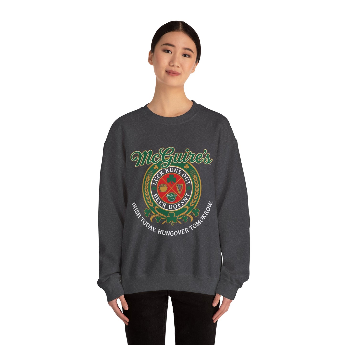 Men''s Unisex McGuire's Pub Sweatshirt — Vintage Logo Irish Pub St. Patrick's Day Crewneck