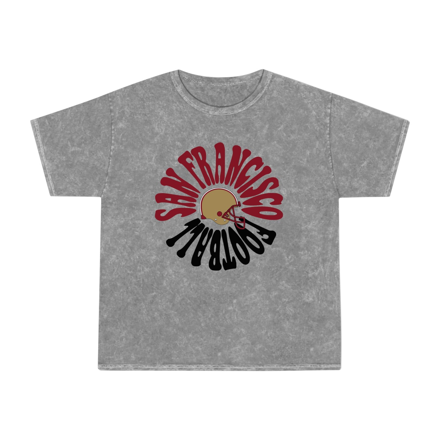 Rock N' Roll San Francisco 49ERS Hippy Style Tie Dye Short Sleeve T-Shirt - Men's & Women's Unisex Mineral Wash T-Shirt - Design 2