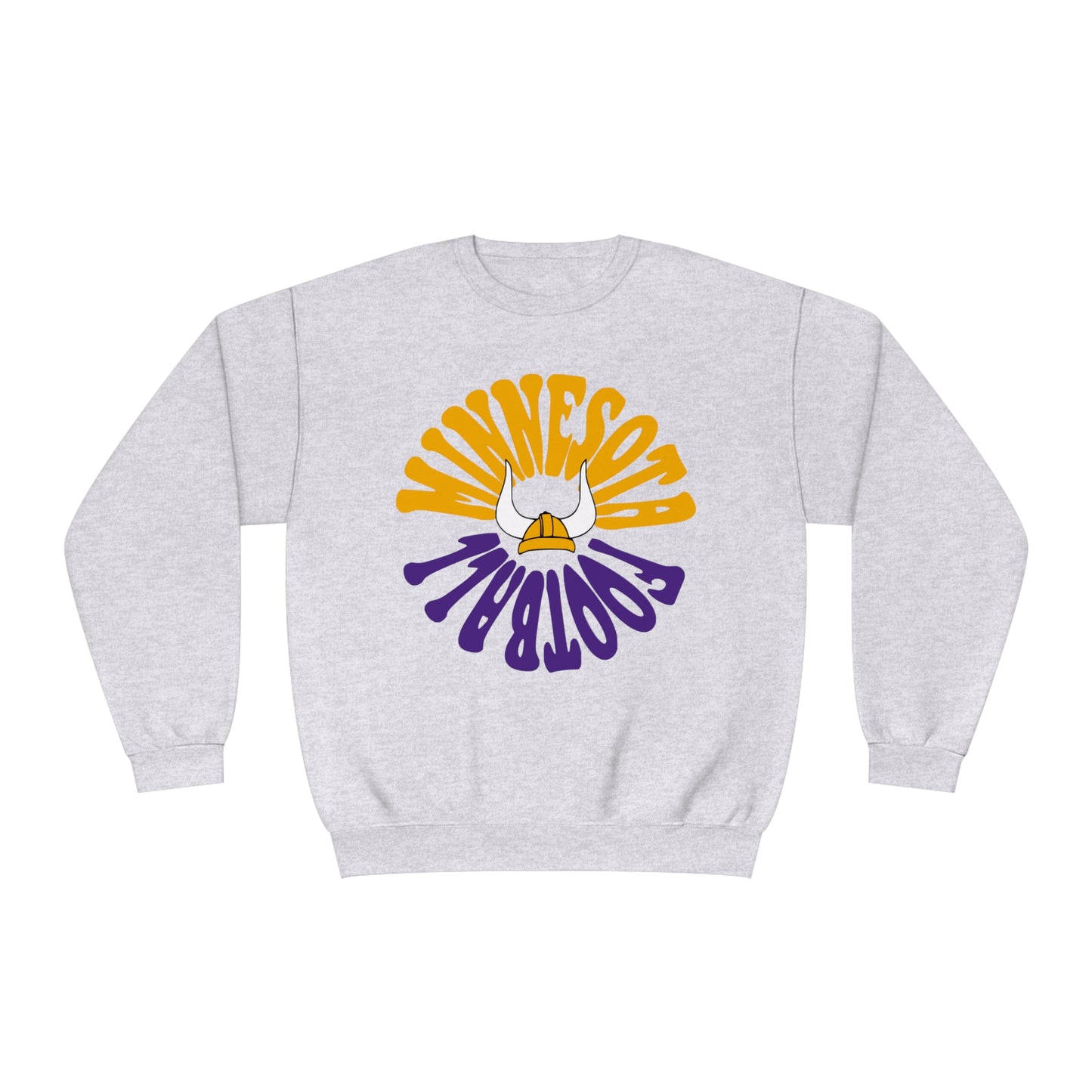 Hippy Retro Minnesota Vikings Crewneck - Retro Unisex Football Sweatshirt - Men's & Women's 90's Oversized Hoodie - Design 2