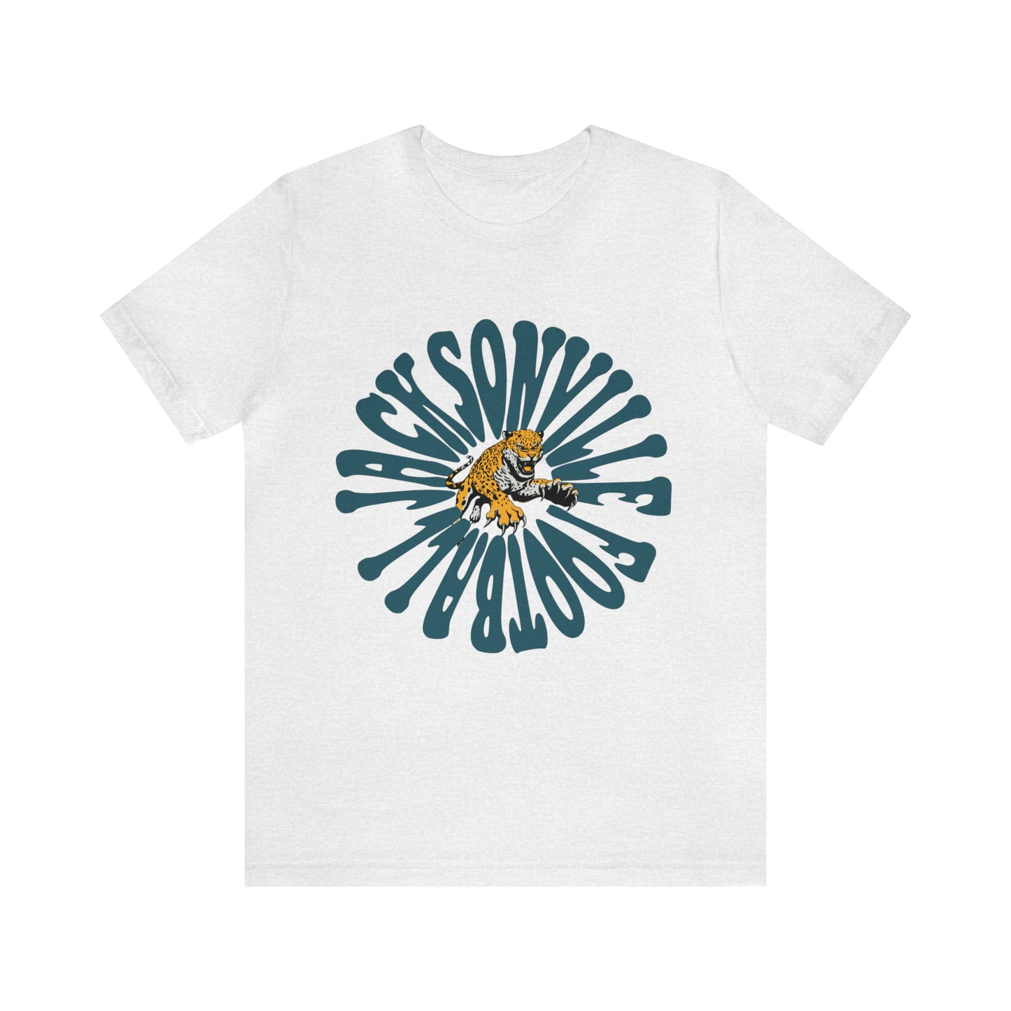 Jacksonville Jaguars Short Sleeve T-Shirt - Hippy Retro NL Football Oversized Tee - Vintage Men's & Women's T-Shirt - Design 2