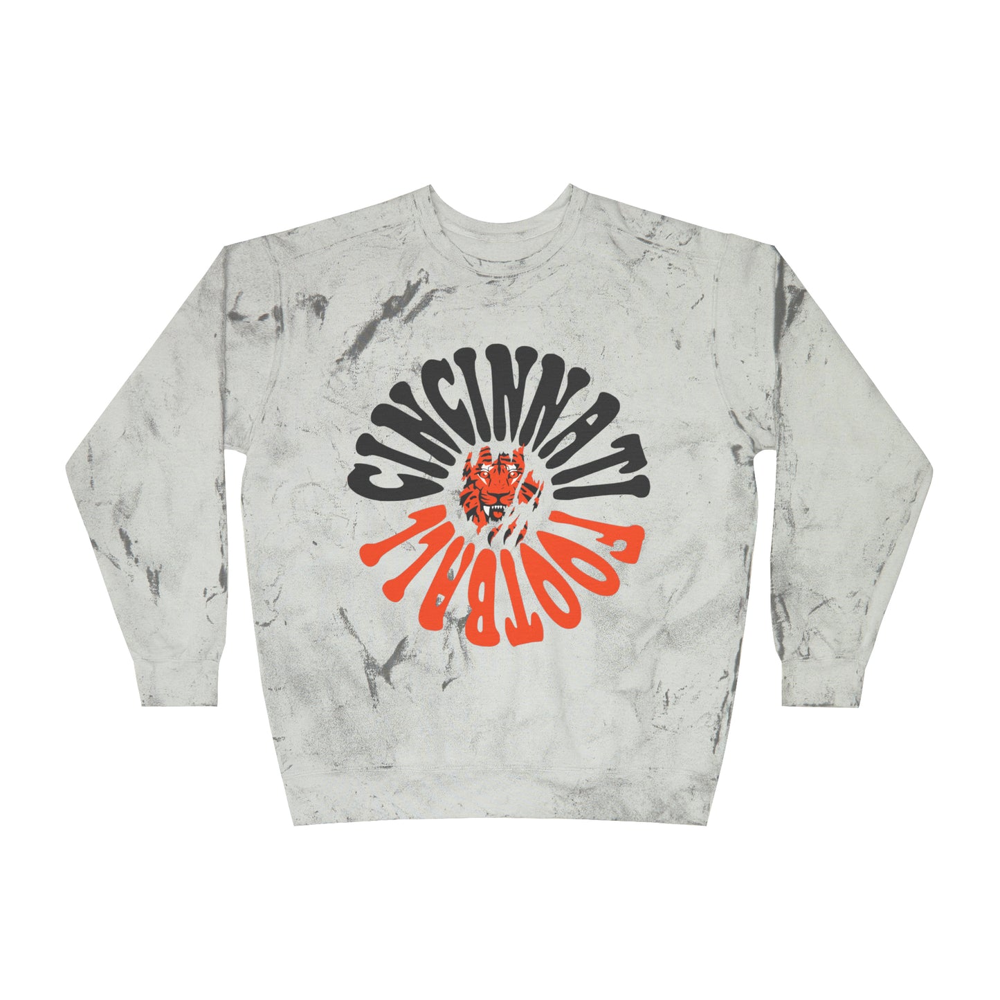 Tie Dye Cincinnati Bengals Crewneck Sweatshirt - Vintage Hippy NFL Football Hoodie - Men's Women's Oversized Acid Wash Apparel Design 2