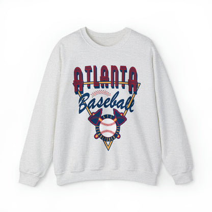 Retro Atlanta Baseball Sweatshirt - Vintage Style MLB Crewneck - Men's & Women's Baseball Apparel
