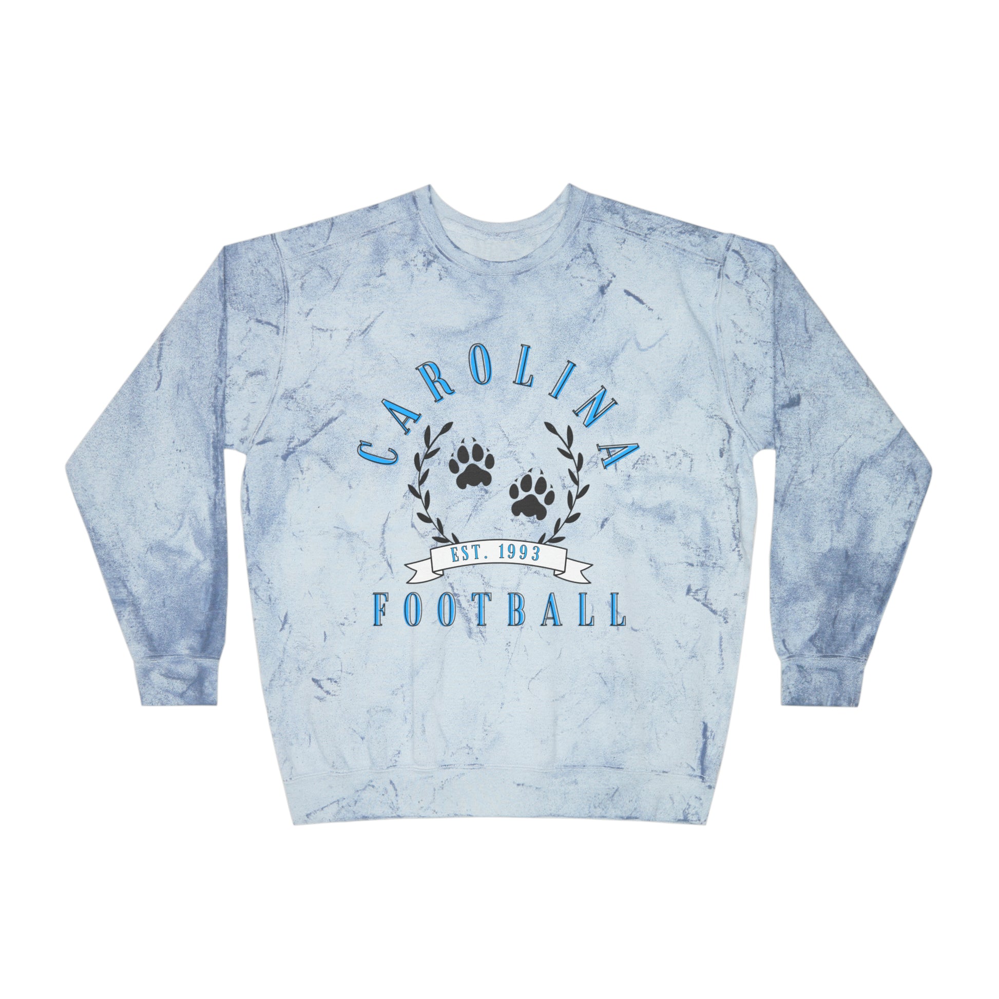 Tie Dye Carolina Panthers Crewneck Sweatshirt - Vintage NFL Football Hoodie Apparel - Retro Hippy Men's Women's - Design 3