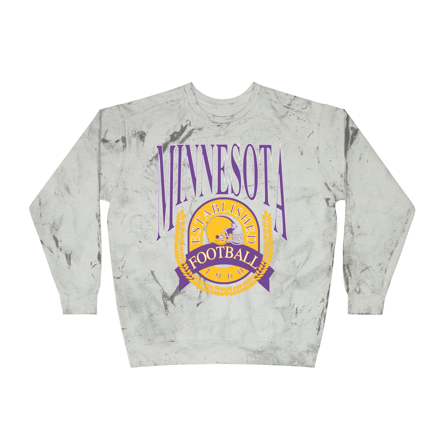 Comfort Colors - Tye Dye Minnesota Vikings Football Crewneck - Mineral Wash NFL - Color Blast Sweatshirt - Design 1