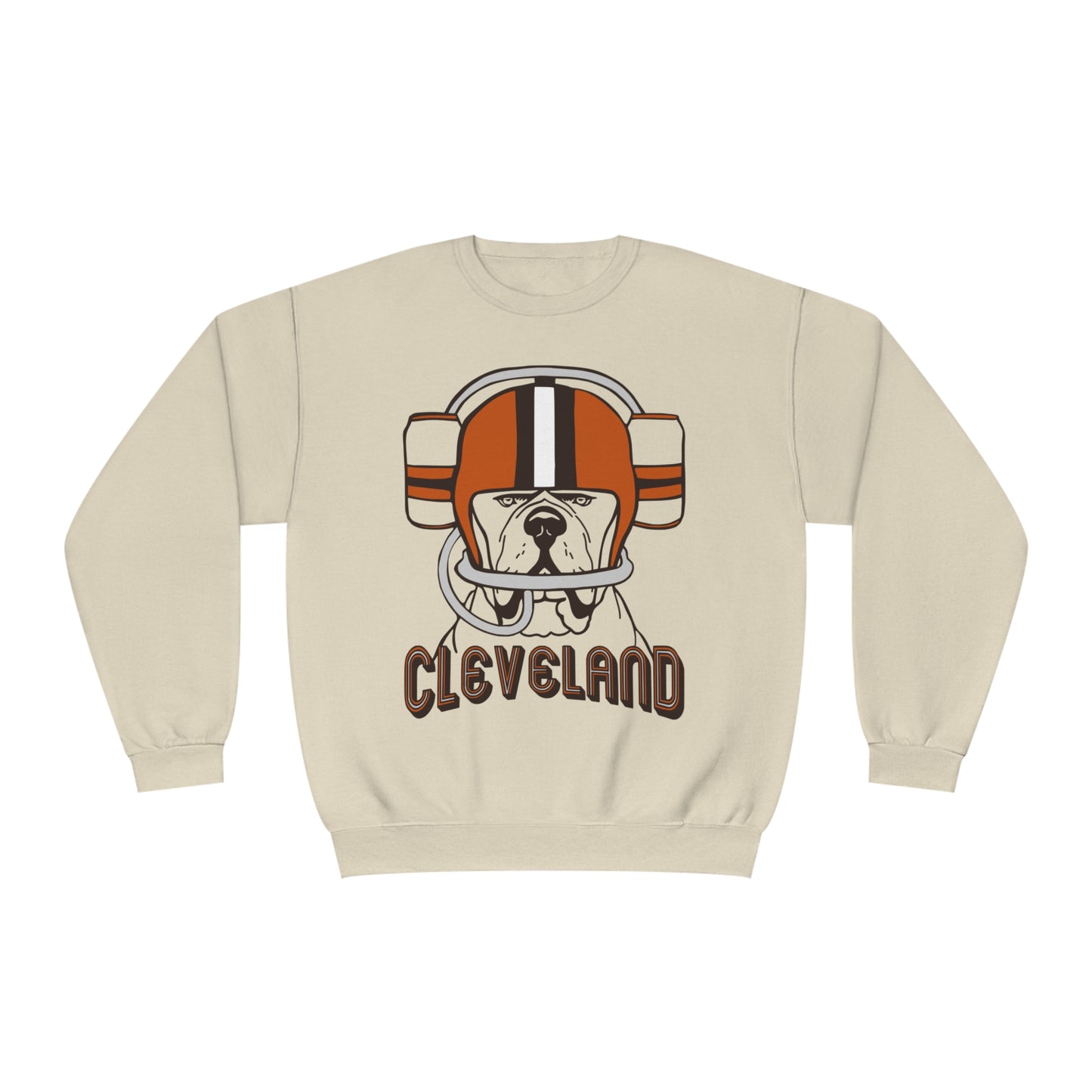 Cleveland Browns Beer Helmet Dog Crewneck Sweatshirt - Vintage Cleveland Browns Hoodie - Men's Women's Apparel Tee - Design 7