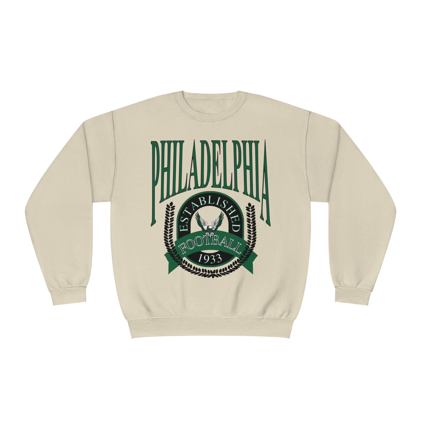 Green Throwback Philadelphia Eagles Crewneck - Vintage Unisex Football Sweatshirt - Men's & Women's 90's Oversized Hoodie - Design 1