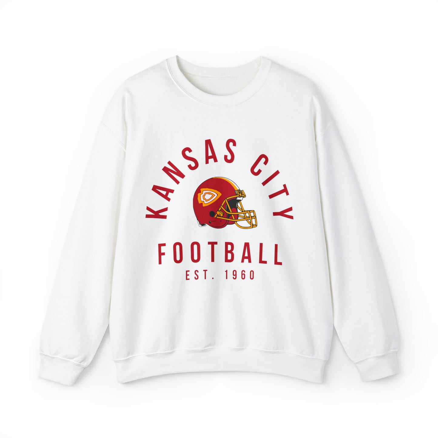 Vintage Kansas City Chiefs Sweatshirt - Retro NFL Football Chiefs Oversized Hoodie - Travis Kelce Crewneck - Black Yellow Red - Design 5