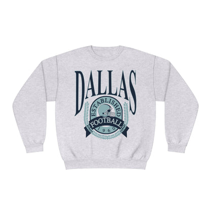 Throwback Dallas Cowboys Crewneck - Retro Football Mens's & Women's Vintage Oversized Unisex Sweatshirt - Design 1