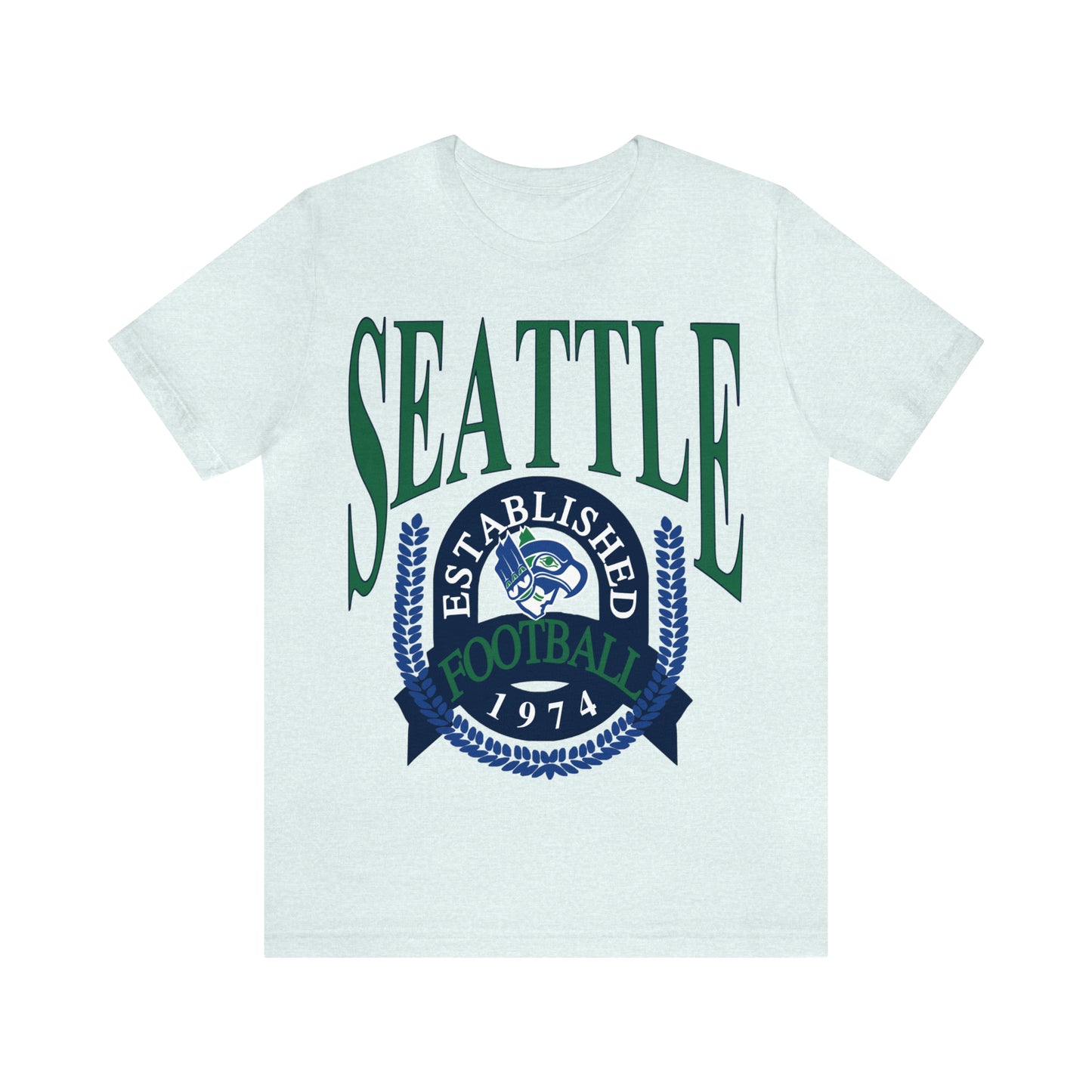 Throwback Retro Seattle Seahawks Short Sleeve T-Shirt - Vintage Style Football Tee - Design 1
