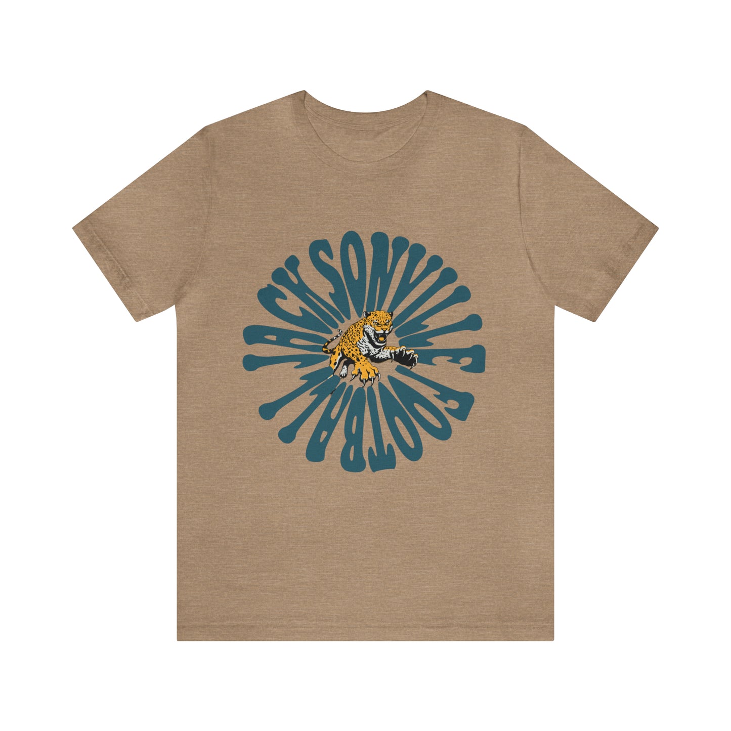Jacksonville Jaguars Short Sleeve T-Shirt - Hippy Retro NL Football Oversized Tee - Vintage Men's & Women's T-Shirt - Design 2
