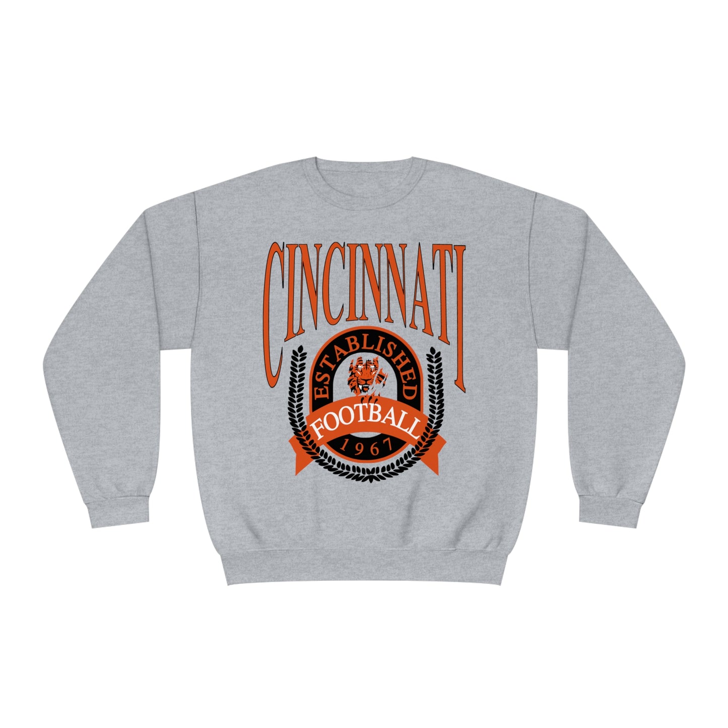 Cincinnati Bengals Crewneck Sweatshirt - Vintage NFL Football Bengals Joe Burrow Hoodie Sweatshirt - Men's & Women's 90's Oversized Hoodie - Design 1