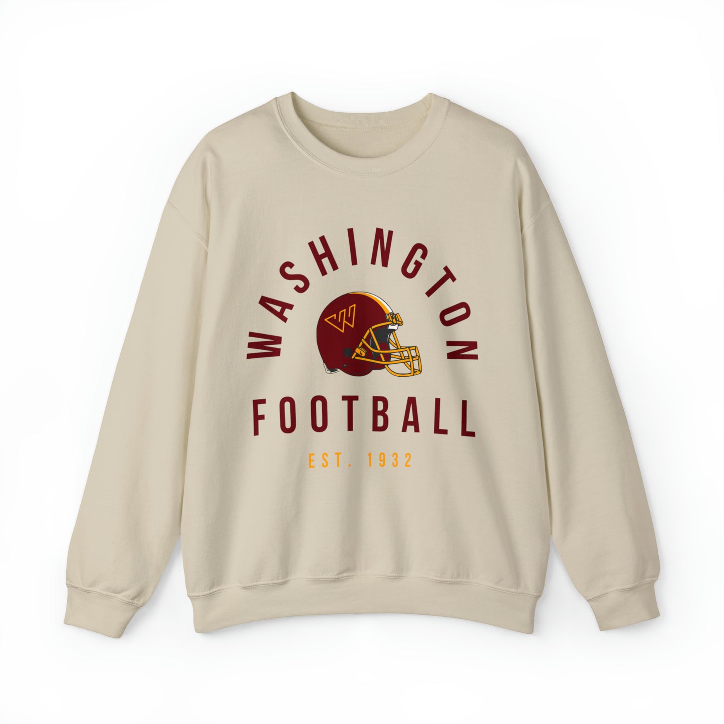 Throwback Washington Commanders Football Crewneck - Vintage Football Sweatshirt - Retro Redskins 70's, 80's, 90's - Design 3
