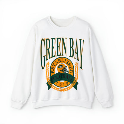 Throwback Green Bay Packers Football Sweatshirt - Vintage Unisex Retro Crewneck - Men's Women's Design 1
