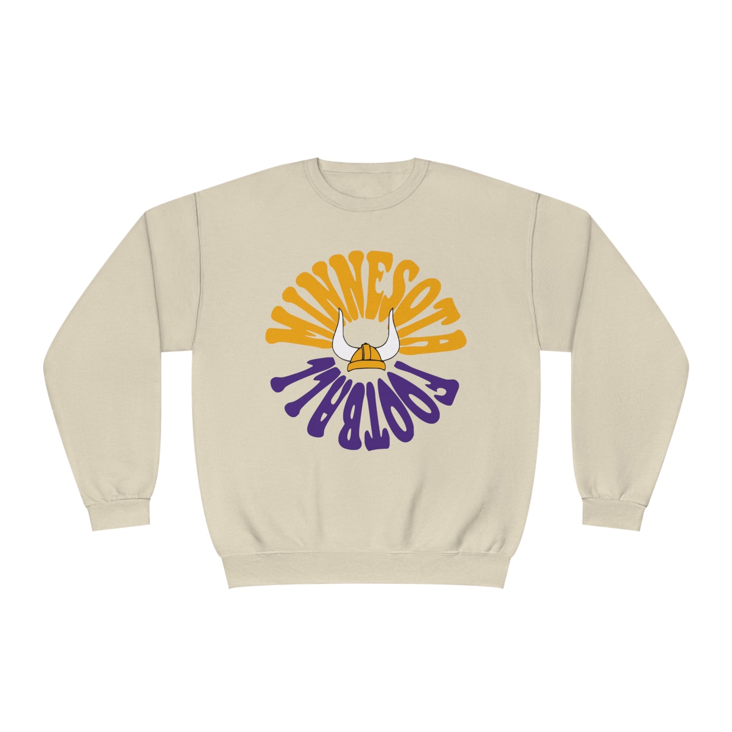 Hippy Retro Minnesota Vikings Crewneck - Retro Unisex Football Sweatshirt - Men's & Women's 90's Oversized Hoodie - Design 2