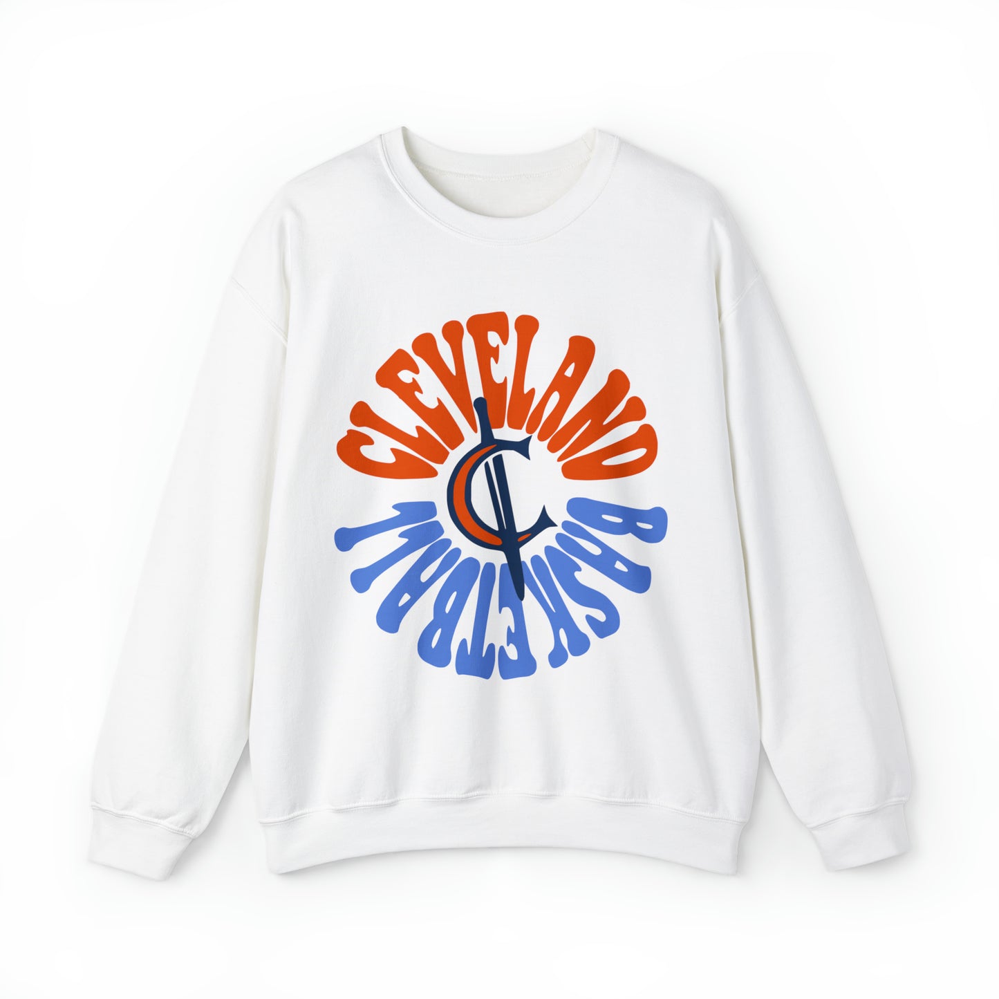 Throwback Cleveland Cavaliers Sweatshirt - Blue and Orange Vintage Style Basketball Crewneck