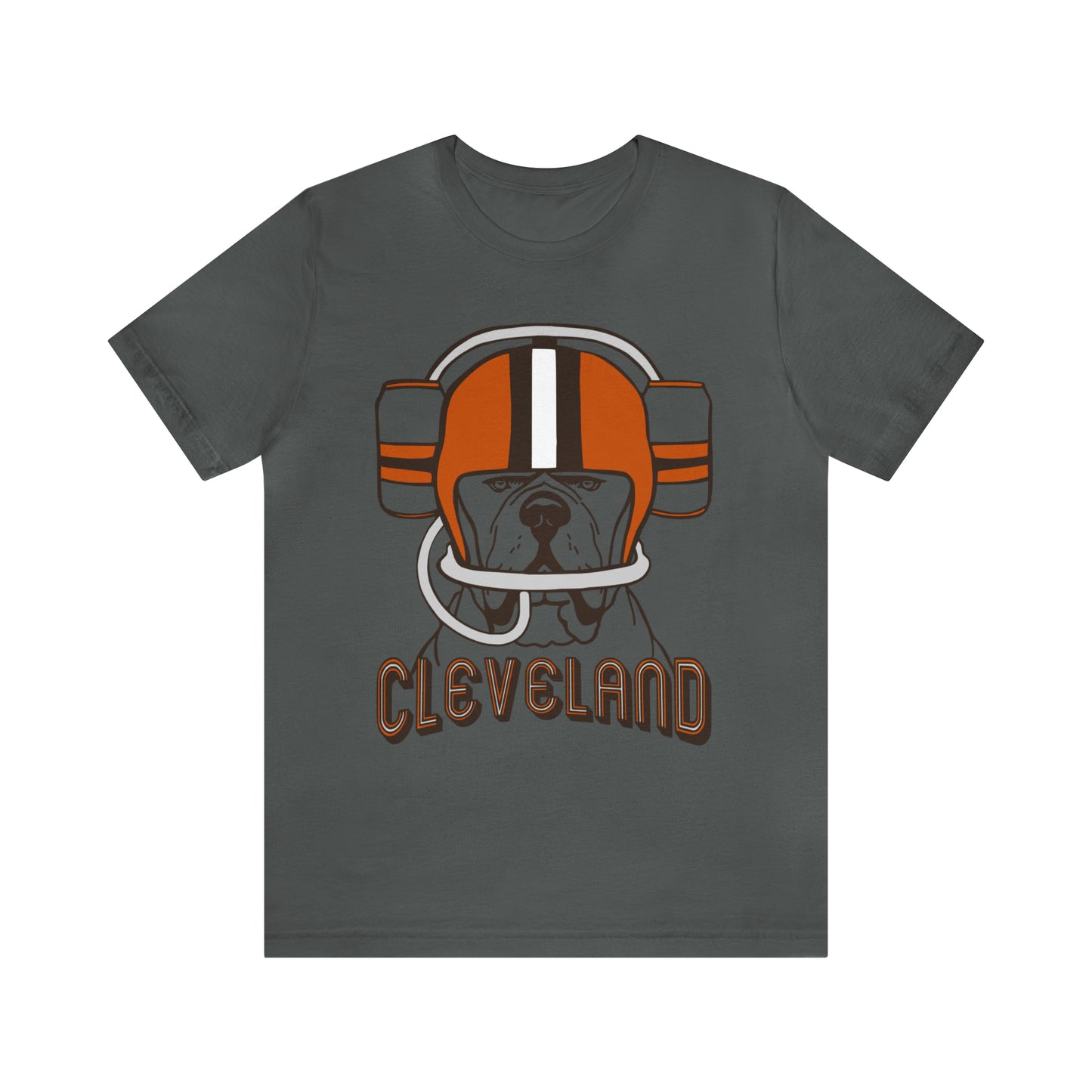 Cleveland Browns Beer Helmet Dog T-Shirt - Vintage Cleveland Browns Short Sleeve Tee - Men's Women's Apparel Tee - Design 7