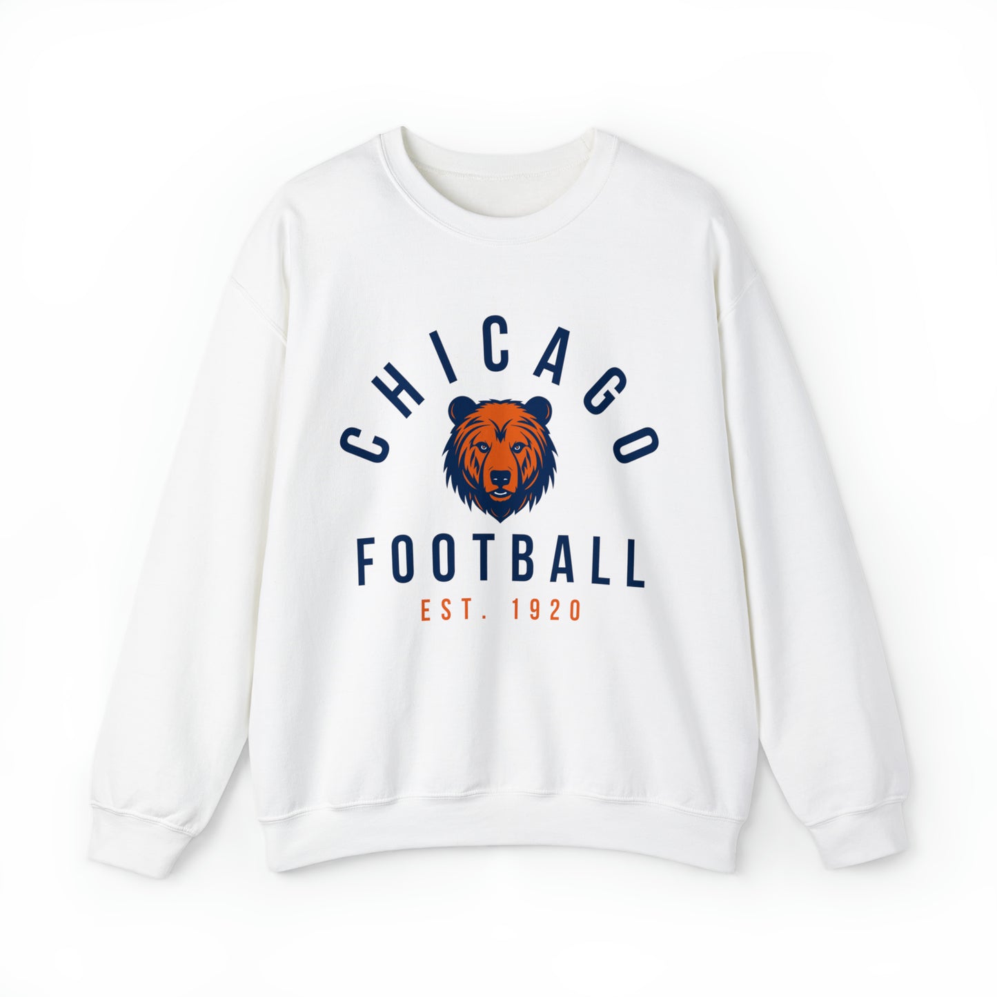 White Chicago Bears Crewneck Sweatshirt - Vintage Football - Retro Style Football Apparel - Design 4