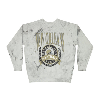 Tie Dye Throwback New Orleans Saints Crewneck - Vintage Style Louisiana Football Sweatshirt - Men's, Women's - Design 1