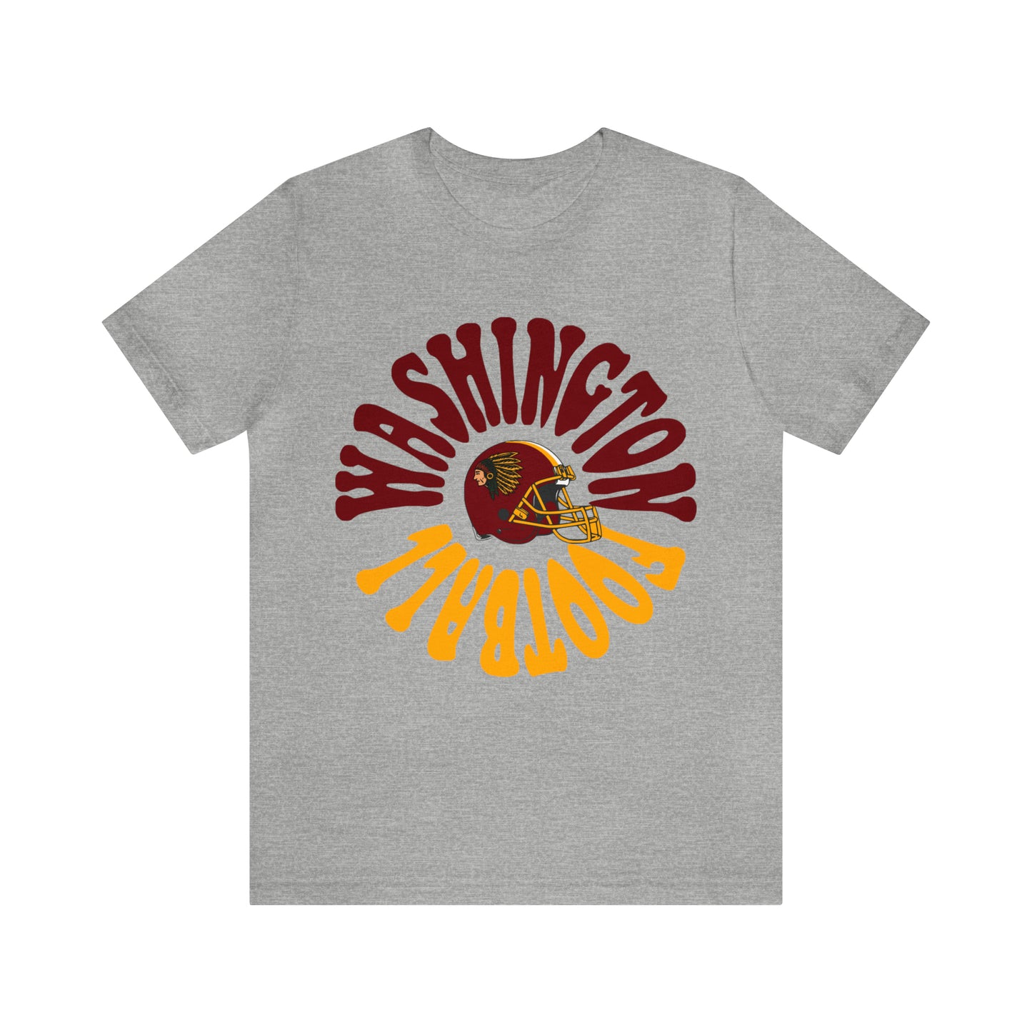 Hippy Style Washington Redskins Short Sleeve T-Shirt - Vintage Football Tee - Retro Commanders 70's, 80's, 90's - Design 2