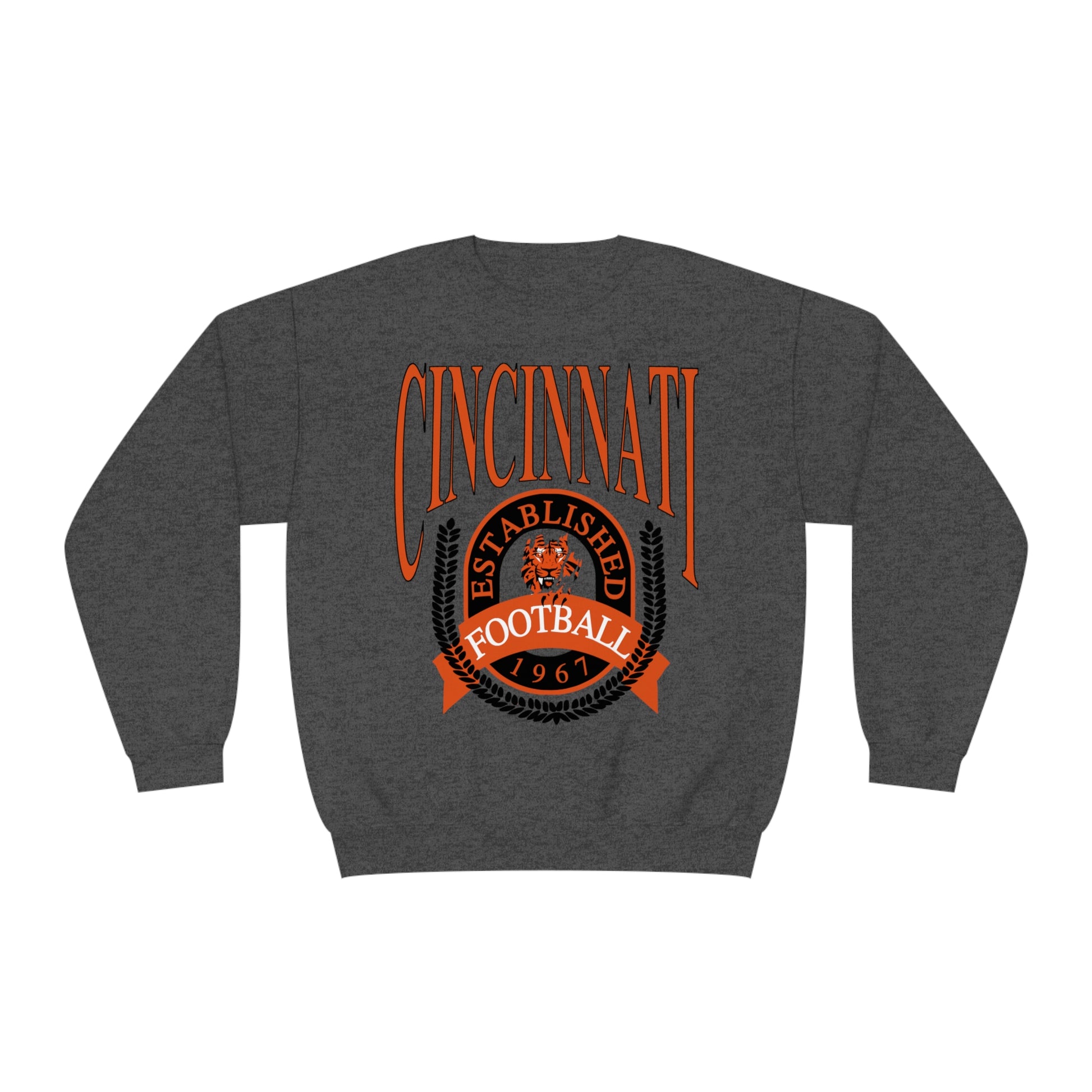 Cincinnati Bengals Crewneck Sweatshirt - Vintage NFL Football Bengals Joe Burrow Hoodie Sweatshirt - Men's & Women's 90's Oversized Hoodie - Design 1